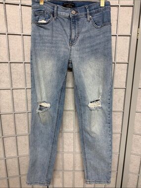 Banana Republic Light Blue Distressed Boyfriend Jeans, Size 25/0